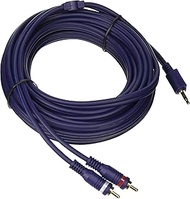 C2G 40616 Velocity One 3.5mm Stereo Male to Two RCA Stereo Male Y-Cable, Blue (25 Feet, 7.62 Meters)