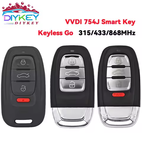 DIYKEY 315/433/868MHz 754J 754D/H/F/C/B Keyless Entry Go Remote Key For Audi A4 A6L A7 Q5 A4L A8L