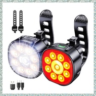 Bike Lights [4+6 Modes] USB Rechargeable Bike Lights Front &amp Back IP65 Waterproof Bicycle Lights 