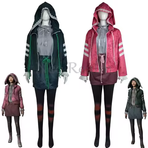 Game Dead By Daylight Feng Min Cosplay Costume Rabbit Ears Hooded Coat Full Suit for Anime Exhibitio