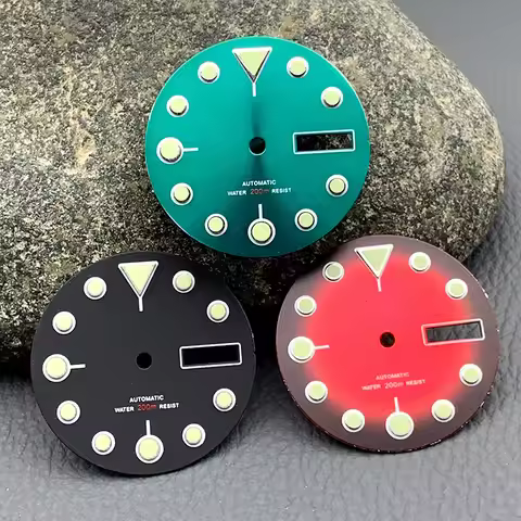 Mod NH35 Watch Dial Luminous 2 Dial Fixing Feet Fits 4R 7S NH34 NH35 NH36 Automatic Movement Crown a