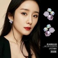 Christal Cube design 925 stud earring