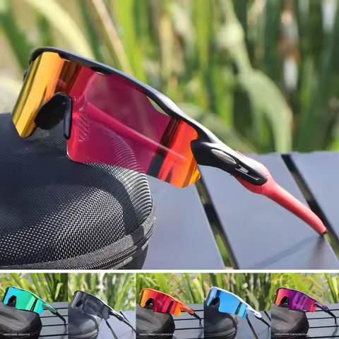 KROKODIL Cycling Glasses for Men Women TR90 Frame With HD Lens Anti-Glare For MTB Running Driving Fi