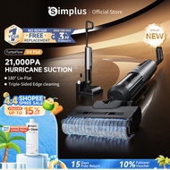 Simplus Wet & Dry Vacuum Cleaner | 180° Lie-Flat | 21,000Pa Suction | 55℃ Hot Air Drying XDJH005