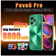 5G Phone 16GB RAM 1TB ROM Android 8800mAh Long Lasting Battery 7.38 Inch Dual SIM Gaming Handphone R
