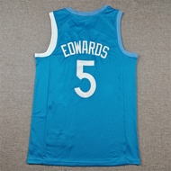 Embroidered Jersey Timberwolves5No. Edwards light blue basketball jersey MSP EDWARDS men jersey