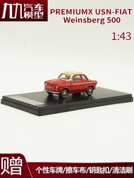 1/43 PREMIUMX USN-FIAT Weinsberg 500 FIAT 500 Alloy Simulation Car Model