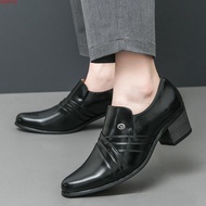 Men's High Heels Leather Shoes /Padded Shoes/Elevated Leather Shoes/Elevator Shoes/Cosplay/Stylist S