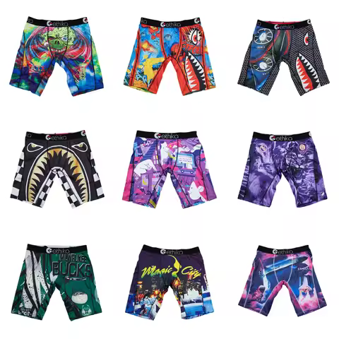 ETHIKA 1Pcs Men Underwear Boxers Breathable Mesh Crotch Man Underpants Plus Size L-3XL Mens Panties 