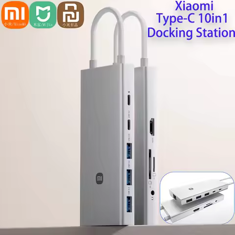 Xiaomi Mijia 10in1 Ports Type C Adapter 4K 60Hz 8K DP Port Type C data Transfer USB3.0 TF/SD Reader 