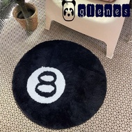 GLENES 8 Ball Rug, Anti-slip Round 8 Ball Carpet, Creative Black Skin Friendly Soft 8 Ball Mat Hoom 