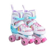 Rainbow Unicorn light up Roller Adjustable 閃閃粉紅色兒童雙排滾軸溜冰鞋  Roller 32-28碼🛼