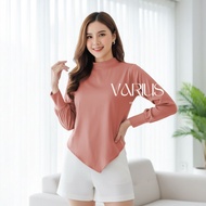 Varius - Tshirt Long Sleeve Asymmetric TopWanita Top/ Wanita Rayon Spandex/ - 919