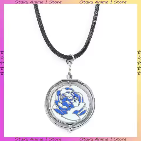 On Sale Jinx Blue Rose Necklace Rotatable Necklace Cosplay Prop Arcane Season 2 Peripheral Products 