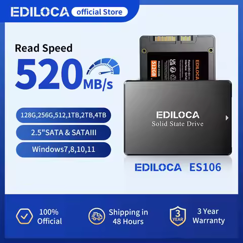 Ediloca ES106 SSD 550 MB/s M.2 SATA SSD 6Gb/s NVME 3D NAND TLC Internal Hard Drive for Ultrabooks Ta