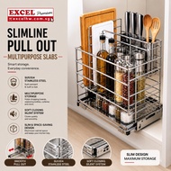 EXCEL Panfilo Italian Series SUS304 Slimline Pull Out Kitchen Basket Soft Closing Storage Rack