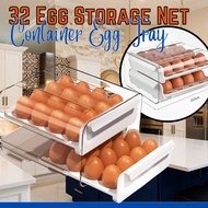 32 Layer Egg Tray gg Container for Refrigerator, 2-Layer Drawer Type Egg Fresh Storage Box with Handles, Plastic Egg Storage Made From Durable Plastic Material