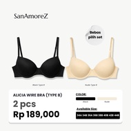 SanAmoreZ | Underwire Bra | Wire Bra | Size 38B - 44B Cup 3/4 Alicia Wire Bra 2 Pcs