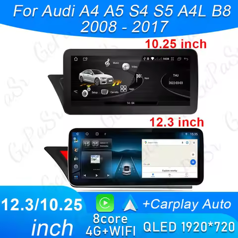 Android For Audi A4 A5 S4 S5 A4L B8 2008 - 2017 Carplay Android auto Multiemdia Players GPS 4G WIFI 