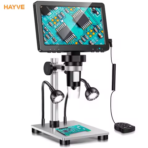 Hayve 7‘’ Digital Microscope 1200X Zoom 12MP HD Electronic Microscopes Camera Magnifier for Solderin
