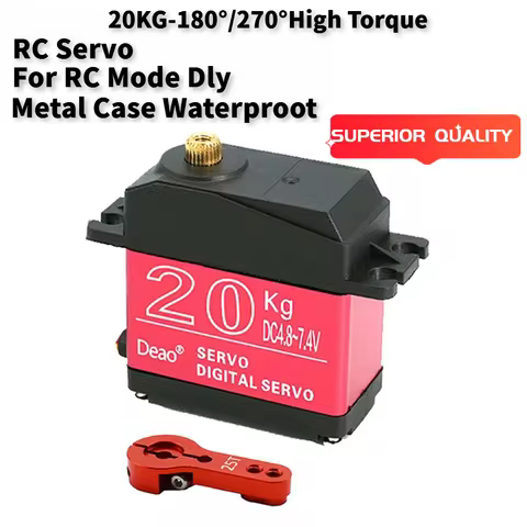 20KG 25KG 30KG 35KG 180° / 270° Large Torque Waterproof Full Metal Gear Steering Servo For RC Car Tr