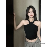 Women's Summer Sexy Black Backless Cross Camisole