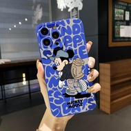 เคสโทรศัพท์สำหรับ Samsung Galaxy A03 A33 A53 A73 A12 A52S 5G A32 A31 A51 A71 A52 A72 4G แฟชั่น Mickey Minnie Mouse Black Square Edge Full Len ป้องกัน