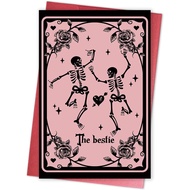 Tarot Themed Bestie Birthday Card, Spooky Skeleton Friendship Gift for Bestie, Gothic Galentine's Da