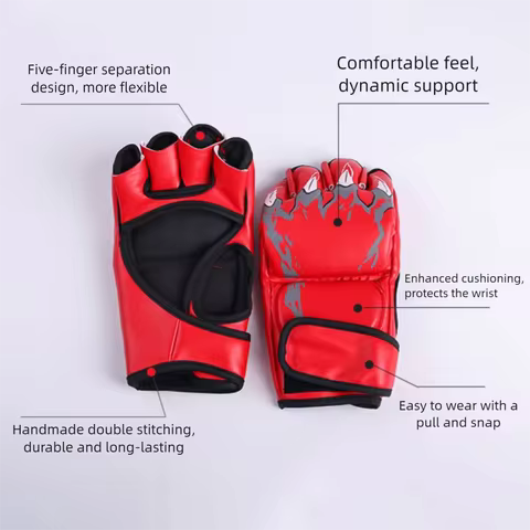 Professional Boxing Gloves Thicken Padding Wear Resistant Fighting Gloves Half Finger Training Glove