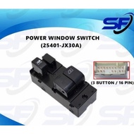 NISSAN NV200 HR16DE L4 POWER WINDOW SWITCH MAIN (16 PIN/ 6 BUTTON) 25401-JX30A