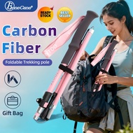 Foldable Trekking Pole light Walking Stick Tongkat Hiking Wanita For Female Mountaineers travelers
