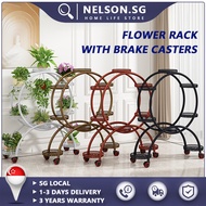 NELSON Plant Rack With Pulley Indoor Multi-Layer Waterproofing Wrought Iron Flower Rack Flower Pot Stand