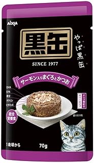 Aixia Kuro-Can Tuna & Skipjack With Salmon Pouch Cat Food 70G X 12