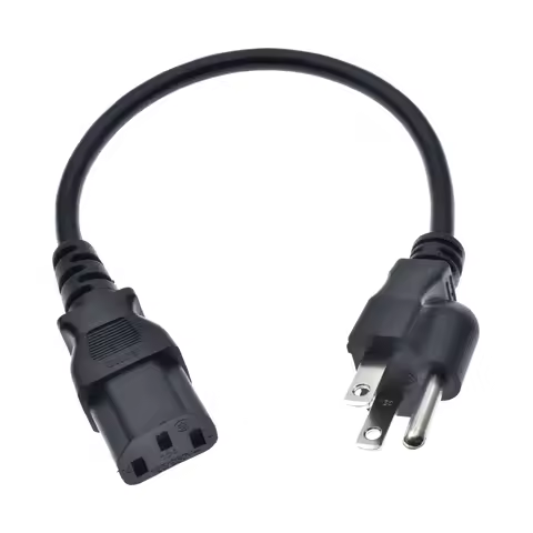 US NEMA 5-15P to IEC C13 AC Power Cord, American Standard Three plug to C13 18AWG 1ft Extension Cabl