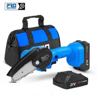 ♣Electric ChainSaw 21V Pruning Saw 4 inch Portable Woodworking Electric Mini Chain Saw Wood Cutt ✤v