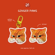 GANTUNGAN Cat Bag Keychain Cat Keychain Bag Charm/ Acrylic/ 5x5 cm 2-Sided Picture/ Sticker/ Handmad