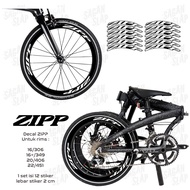 Decal Sticker ZIPP 2 cm rim folding bike minion seli