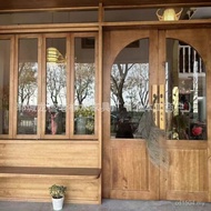 Old Elm Foldable Solid Wood Retro Influencer Entrance Door Coffee Shop Doors Windows Doors Windows M