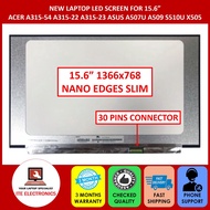 15.6 INCH SLIM 30 PINS HD NANO-EDGE LAPTOP LED SCREEN FOR ACER A315-54 A315-22 A315-23 ASUS A507U A5