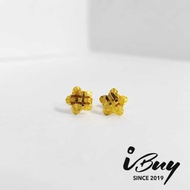 IBUY 916 Gold LINE CROSS STAR EARSTUD Earring 22K (916)