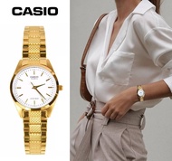 นาฬิกา Casio  รุ่น LTP-1274G-7ADF นาฬิกาข้อมือสุภาพสตรีสายสแตนเลส สีทอง หน้าปัดขาว - ของแท้ 100% ประกันศูนย์ CMG 1 ปีเต็ม