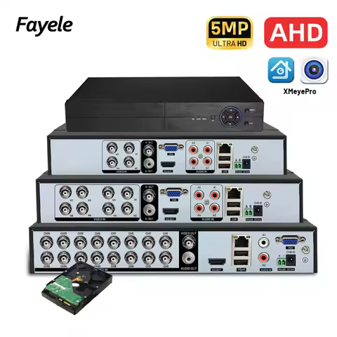 5MP 4CH 8CH AHD DVR HVR 5MN 16CH 6in1 TVI CVI 1080P Digital Audio Video Recorder XVR HDD For Analog 