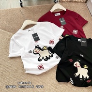 Horse round neck shirt, embroidered cotton shirt ️ ️ ️ ️ ️ ️ ️ ️