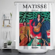 มอร์เดน Matisse ม่านอาบน้ำผ้ากันน้ำสีทึบม่านอาบน้ำสำหรับห้องน้ำอ่างอาบน้ำขนาดควีนไซส์กว้างชุดอาบน้ำ 12 ตะขอ