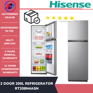 HISENSE [AUTHORISED DEALER] 2 DOOR 200L REFRIGERATOR  RT208N4ASN - HISENSE 2 YEARS WARRANTY MALAYSIA