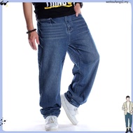 Men's Hip-Hop Jeans Men's trendy Loose Embroidered trousers Plus Size hip-hop Skateboard pants