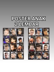 2Lembar Poster Barbersop / Poster Pangkas Rambut / Poster Anak Anak