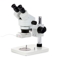 Amscope 7X-45X Binocular Inspection and Dissecting Zoom Stereo Microscope on Compact Pillar Stand wi