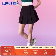 FILA FUSION斐乐潮牌梭织短裙女2024夏时尚休闲收腰显瘦半身裙