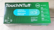 Ansell TouchNTuffถุงมือแอนเซลรหัส92-600ไนไตร์ทสีเขียวกล่องมี50คู่ใช้ในห้องแลปสัมผัสเคมี น้ำมันได้ดี(